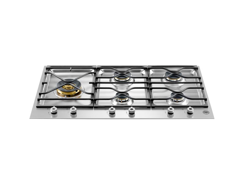 90 3-Segment 5-Burner Gas hob | Bertazzoni - Stainless